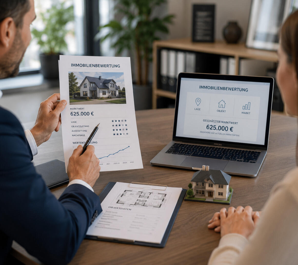 Immobilienbewertung im Beratungsgespräch Immobilienbewertung im Beratungsgespräch